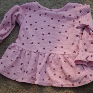Cat & Jack Pink Heart Print Sweater